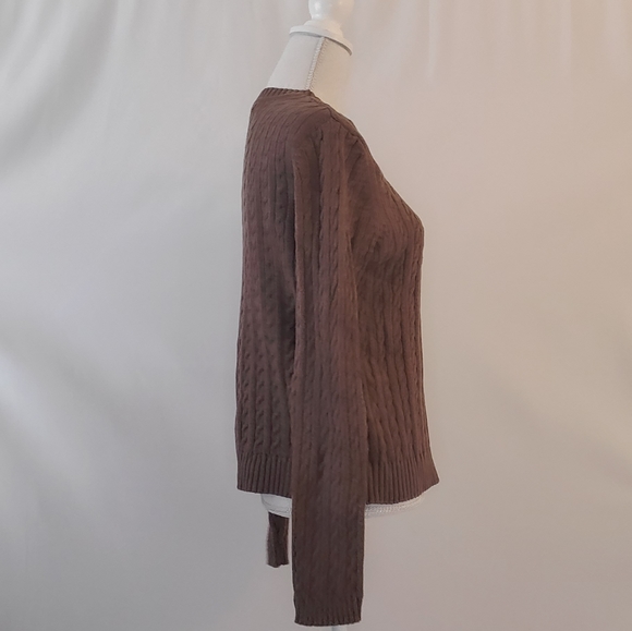 Croft & Barrow brown knit sweater M - Picture 3 of 7